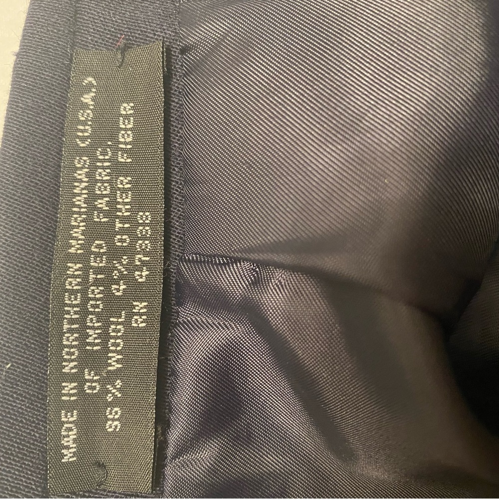 Albert Nipon Suit Mens 46r Navy 3 Button Wool Col… - image 6